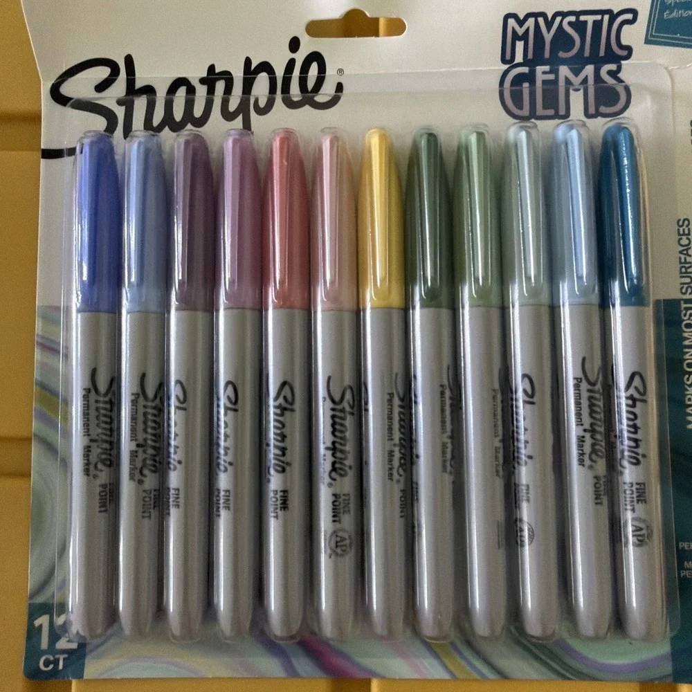 Sharpie Mystic Gems Fine Permanent Markers Special Edition 12 Count Sealed New
